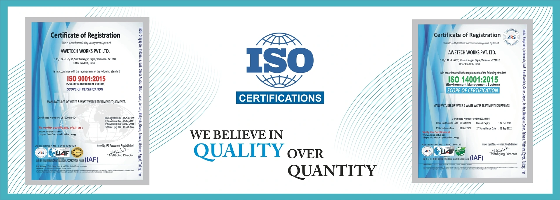 ISO Certifications - Quality Over Quantity